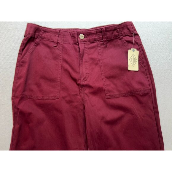 St. John's Bay Women's Straight Pants Flat Front Stretch Size 14 Autumn Burgundy - Picture 6 of 11